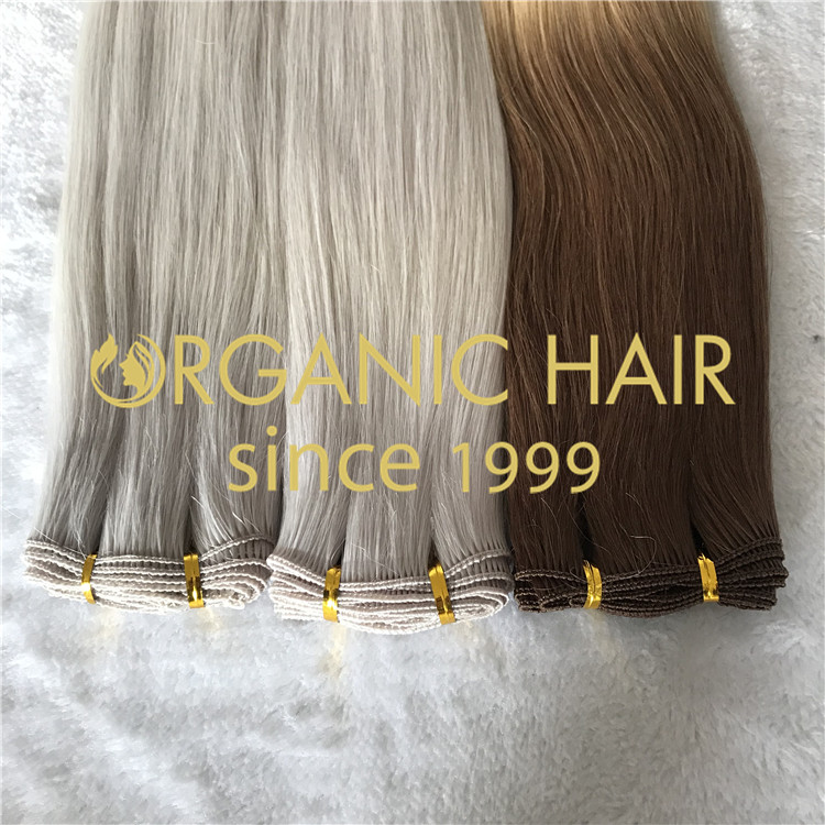 Full cuticle human hair hand tied wefts in stock H150